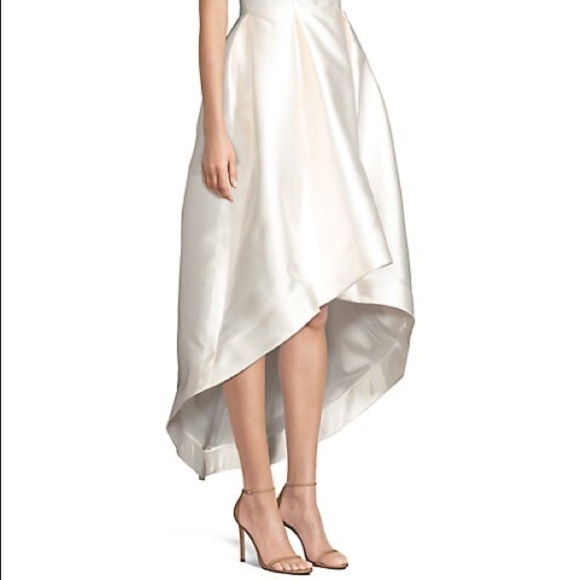 Parker Black Roxanne Strapless High-low Bustier Satin Dress In Ivory Sz 0 - Picture 8 of 11